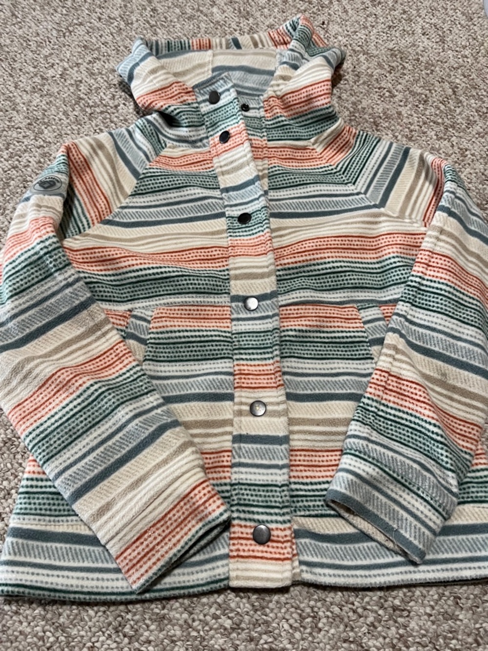 Kids Striped Hooded Jacket - Multicolor